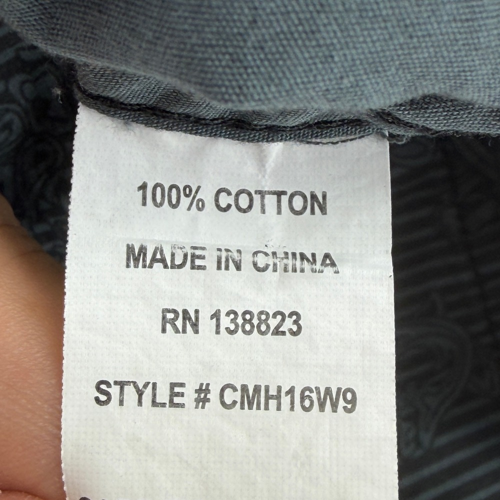 Cody James Shirt Mens Large CMH16W9 Regular Fit Grey Paisley Western EUC - Picture 8 of 11